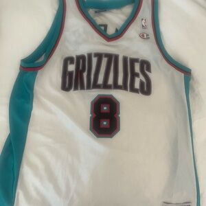 Champion White and Blue Basketball Jersey
